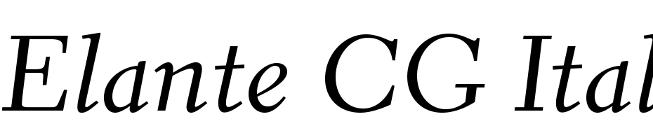 Elante CG Italic Yazı tipi ücretsiz indir